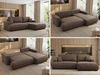 Ecksofa OVO mit schlaffunktion und bettkasten, Wellenfeder, lose Kissen, L-form 271x195 cm - Braun Velvet - rechte Seite Bild 2
