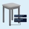 KHG 6er Set Sitzhocker Holzhocker Grau lackiert, Webstoff gepolstert Flur Garderobenhocker Küchenhocker 36 x 36 x 47 cm - Buche Holz Massiv bis 110 kg belastbar - Schminkhocker Landhausstil Bild 2