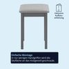 KHG 6er Set Sitzhocker Holzhocker Grau lackiert, Webstoff gepolstert Flur Garderobenhocker Küchenhocker 36 x 36 x 47 cm - Buche Holz Massiv bis 110 kg belastbar - Schminkhocker Landhausstil Bild 5