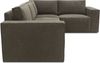 DOMO. collection Ecksofa 100017, Couch in L-Form mit Rückenkissen und Armlehnen, Sofa, Polsterecke, Eckcouch, Polsterganitur 217 x 197 x 84 cm (BxTxH), schlamm Bild 4