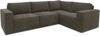 DOMO. collection Ecksofa 100017, Couch in L-Form mit Rückenkissen und Armlehnen, Sofa, Polsterecke, Eckcouch, Polsterganitur 217 x 197 x 84 cm (BxTxH), schlamm Bild 3