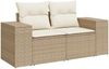 vidaXL 7-tlg. Garten-Sofagarnitur mit Kissen Beige Poly Rattan 3327341 Bild 3