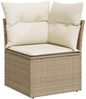 vidaXL 7-tlg. Garten-Sofagarnitur mit Kissen Beige Poly Rattan 3327341 Bild 5