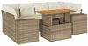 vidaXL 7-tlg. Garten-Sofagarnitur mit Kissen Beige Poly Rattan 3327341 Bild 2