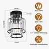 Nettlife Deckenleuchte retro Schwarz Kristall Modern E27 Küchenlampe Metall, Innen Deckenbeleuchtung für Korridor Balkon Wohnzimmer Hotel Bild 3