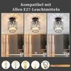 Nettlife Deckenleuchte retro Schwarz Kristall Modern E27 Küchenlampe Metall, Innen Deckenbeleuchtung für Korridor Balkon Wohnzimmer Hotel Bild 2