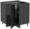 Eckunterschrank R-Line Schwarz Hochglanz 75.6 cm ohne Arbeitsplatte Vicco Bild 2