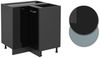 Eckunterschrank R-Line Schwarz Hochglanz 75.6 cm ohne Arbeitsplatte Vicco Bild 3