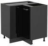 Eckunterschrank R-Line Schwarz Hochglanz 75.6 cm ohne Arbeitsplatte Vicco Bild 4
