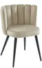 Vente-unique - PRANILA Stuhl SamtStoff Beige - B 55 cm x H 78,5 cm x L 59 cm Bild 4