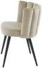 Vente-unique - PRANILA Stuhl SamtStoff Beige - B 55 cm x H 78,5 cm x L 59 cm Bild 5
