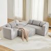 Merax 4-Sitzer Sofas, 292cm Modulare Sofa, Modulare Schlafcouch mit Schlaffunktion, Vollkomprimierte Cloud Couch, Chenille, Ohne Montage, Hellgrau Bild 3