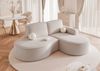 Ecksofa Designersofa Sofa ARLET in Stoff Riviera Hellbeige Ottomane Rechts Bild 2