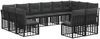 vidaXL Outdoor-Sofagarnitur Schwarz und Dunkelgrau Polyester 3437577 Bild 2