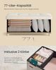 SONGMICS Sitzbank mit Stauraum, Hocker faltbar, 38 x 76 x 38,5 cm, Aufbewahrungsbox mit Deckel, Fußhocker 77 L, Samt, bis 300 kg belastbar, Flur Wohnzimmer Schlafzimmer, cappuccinobeige Bild 4