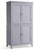 Vasagle Badezimmerschrank mit verstellbaren Ablagen, MDF, 110 x 30 x 60 cm, Taubengrau Bild 2