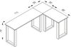 VCM Schreibtisch Lona 915243 Silber / Weiß H. 76 x B. 160 x T. 130 cm Bild 3