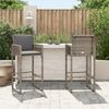 vidaXL Garten-Barhocker 2 Stk. Grau Poly Rattan 368704 Bild 3