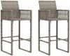 vidaXL Garten-Barhocker 2 Stk. Grau Poly Rattan 368704 Bild 2