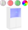 vidaXL Sideboard mit LED-Leuchten Weiß 60,5x37x100 cm 836665 Bild 2