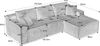 Sofa modulares L-Form-Design, Sitzfläche flexibel, Weiß, atmungsaktiver Stoff mit Memory-Schaum,65x252.5x163 cm Bild 4