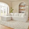 Sofa modulares L-Form-Design, Sitzfläche flexibel, Weiß, atmungsaktiver Stoff mit Memory-Schaum,65x252.5x163 cm Bild 2