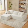 Sofa modulares L-Form-Design, Sitzfläche flexibel, Weiß, atmungsaktiver Stoff mit Memory-Schaum,65x252.5x163 cm Bild 3