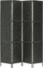 vidaXL 4-teiliger Paravent Schwarz 154×160 cm Wasserhyazinthe 247349 Bild 2