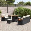 vidaXL Gartensofa-set mit Kissen 10 pcs Schwarz und Creme Poly-Rattan 3365065 Bild 3