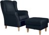Ohrensessel Karlen Bezug Flachgewebe Buche natur / blau 22009 Bild 5