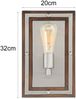 Rustikale LED Wandleuchte aus Holz und Metall, Höhe 32cm Bild 4