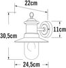 Maritime LED Außenwandlaterne galvanisierter Stahl & klares Glas, Höhe 30,5cm Bild 4