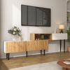 TV-Schrank 120+120 x 30 x 63,5 cm, modular & verstellbar, mit 3 Klapptüren und Kabeldurchführung Bild 4