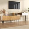 TV-Schrank 120+120 x 30 x 63,5 cm, modular & verstellbar, mit 3 Klapptüren und Kabeldurchführung Bild 5