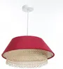 BPS Koncept 0SE0-007 Hängeleuchte SENSEI Satin auf PVC-Kunststoff rot, beige 1xE27 60W H:105cm Ø40cm dimmbar Bild 3