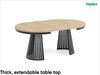 MEBLINI Esstisch Rund Ausziehbar aus Metall - 120-196x76 cm - CONEY - Sonoma Eiche/Schwarz Matt - Loft - Esszimmertisch Modern - Küchentisch - Ausziehtisch - Round Dining Table Bild 2