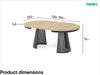 MEBLINI Esstisch Rund Ausziehbar aus Metall - 120-196x76 cm - CONEY - Sonoma Eiche/Schwarz Matt - Loft - Esszimmertisch Modern - Küchentisch - Ausziehtisch - Round Dining Table Bild 3