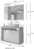 welltime Badmöbel-Set Hamburg, Badezimmerset 2tlg. Breite 110 cm, Badmöbel, Waschtisch inkl, (Spar-Set, 2-St), Waschbecken, Spiegelschrank mit LED Aufbauleuchte, Soft-Close-Funktion Bild 4