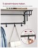Vasagle Wandgarderobe mit Ablage, Wandregal, mit 5 abnehmbaren Haken, wandmontiertes Hängeregal mit Hängestange, für Flur, Schlafzimmer und Wohnzimmer, greige-schwarz von Songmics LCR102B02 Bild 4