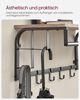 Vasagle Wandgarderobe mit Ablage, Wandregal, mit 5 abnehmbaren Haken, wandmontiertes Hängeregal mit Hängestange, für Flur, Schlafzimmer und Wohnzimmer, greige-schwarz von Songmics LCR102B02 Bild 2