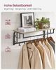 Vasagle Wandgarderobe mit Ablage, Wandregal, mit 5 abnehmbaren Haken, wandmontiertes Hängeregal mit Hängestange, für Flur, Schlafzimmer und Wohnzimmer, greige-schwarz von Songmics LCR102B02 Bild 3