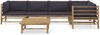 vidaXL 6-tlg. Garten-Lounge-Set mit Dunkelgrauen Kissen Bambus 3058240 Bild 2