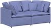 vidaXL Modulares Sofa mit Kissen Stoff Jeansblau 3321247 Bild 2