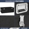 Aluminiumbox mit Deckel - Abschließbar | Alubox Deichselbox Alu Anhängerbox Werkzeugkiste Metall Transportbox Metallkiste, 100x55x37cm Schwarz Bild 5