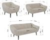 Wohnzimmerset PIRS 1-2-3, Skandinavisches Komplettset, Wellenfederung, schwarze Füße, Sitzgruppe, Möbelset - Beige Cord Bild 5