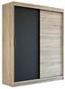 Schwebetürenschrank PAX 2-türig Schrank 160 cm (mit Spiegel) Farbe: Sonoma , schwarz Bild 1