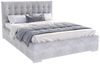 FDM Polsterbett Bettrahmen Bettgestell 90x200, 120x200, 140x200, 160x200, 180x200cm (MADE IN EU - mit hochwertigem Velours Bezug, Bettrahmen, Bett, Optional mit Matratze bestellbar, mit großen gepolsterten Kopfteil, mit Bettkasten zum aufklappen), Meta... Bild 4