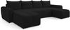 AX LIVING Ecksofas groß Ferrande 317 cm – Sofa schwarz mit Schlaffunktion & Struktur Bild 2