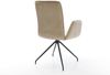 Esszimmerstuhl Vinja-Flex Mikrofaser Beige Vintage Kreuzgestell konisch Schwarz Bild 5