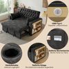 Schlafsofa 2-Sitzer mit Bettfunktion, Rückenkissen, Regal, Getränkehalter, Seitentasche, Type-C und USB, 140x160 cm, Chenille Bild 4